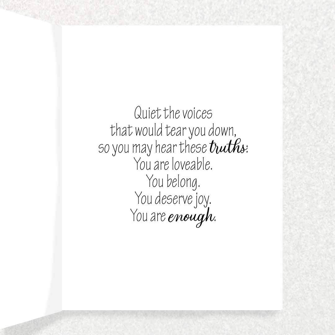 Quiet Negative Thoughts - Affirmations Card