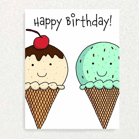 Front of ice cream birthday card