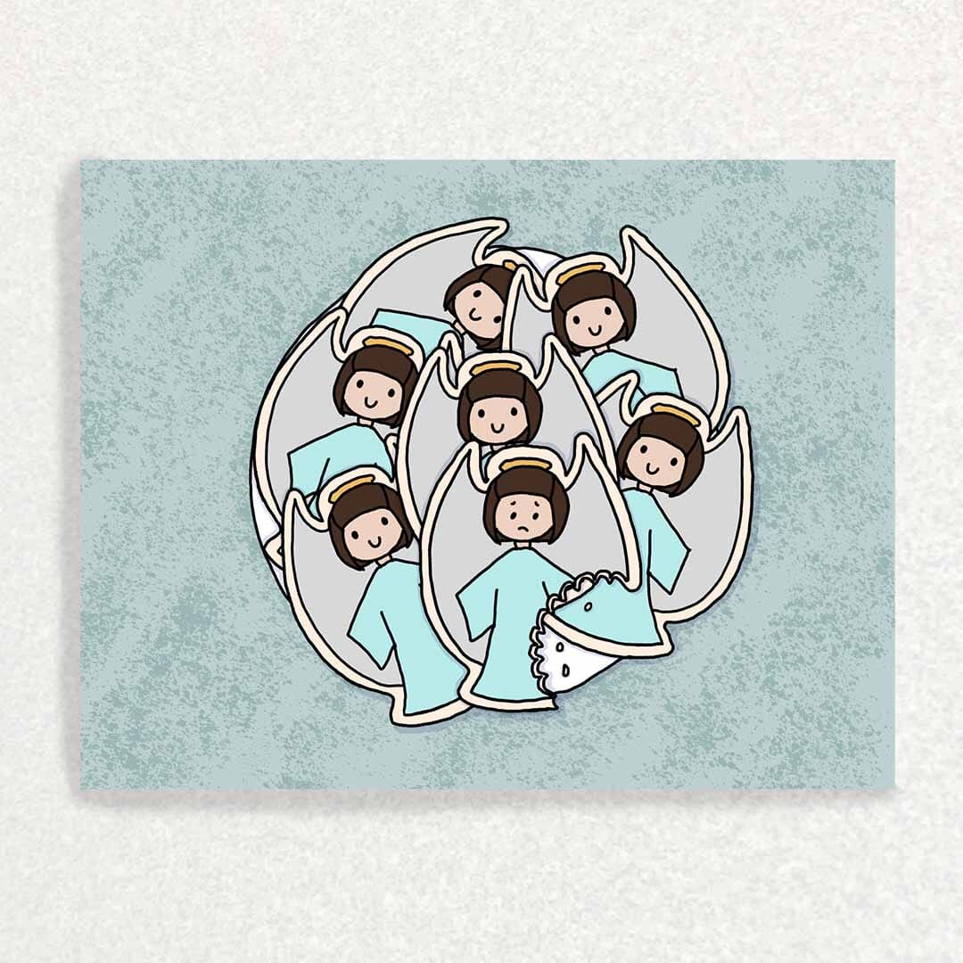 Angel Cookies Card: Holiday Cheer Falls Flat Written Hugs Designs