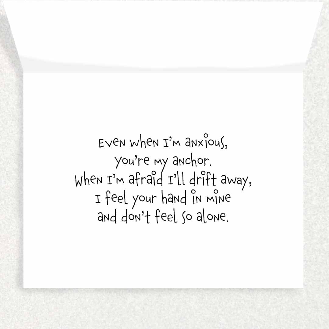 Anxious Otter: Mental Health Card Written Hugs Designs
