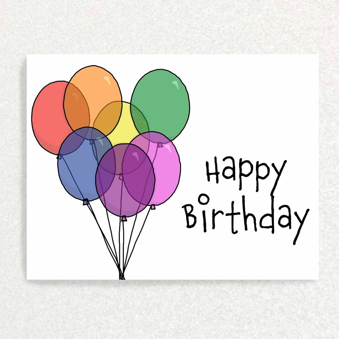 Balloons (Rainbow): Keepsake Interview Prompts Card Written Hugs Designs