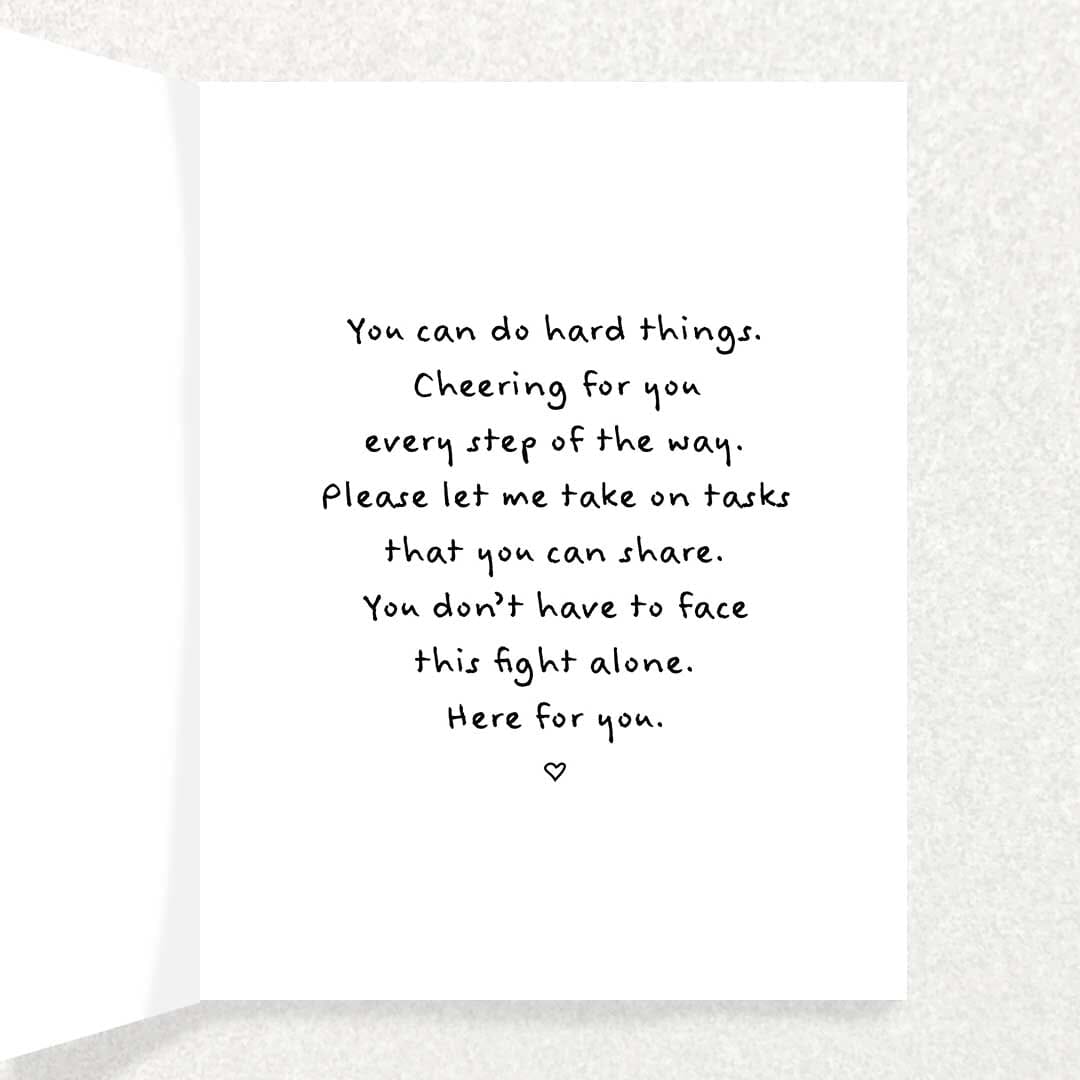 Cancer Fighter Card - Encouragement Connection Card Written Hugs Designs