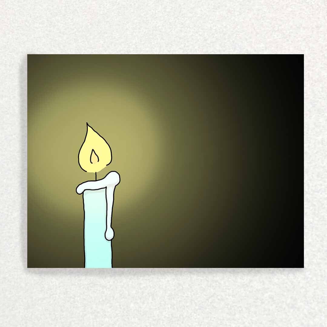 Candle Light: Mental Health Card Written Hugs Designs