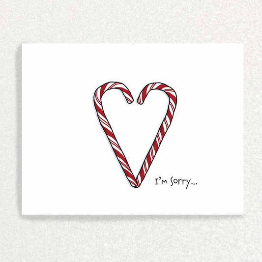 Candy Cane Heart: Apology Card Written Hugs Designs