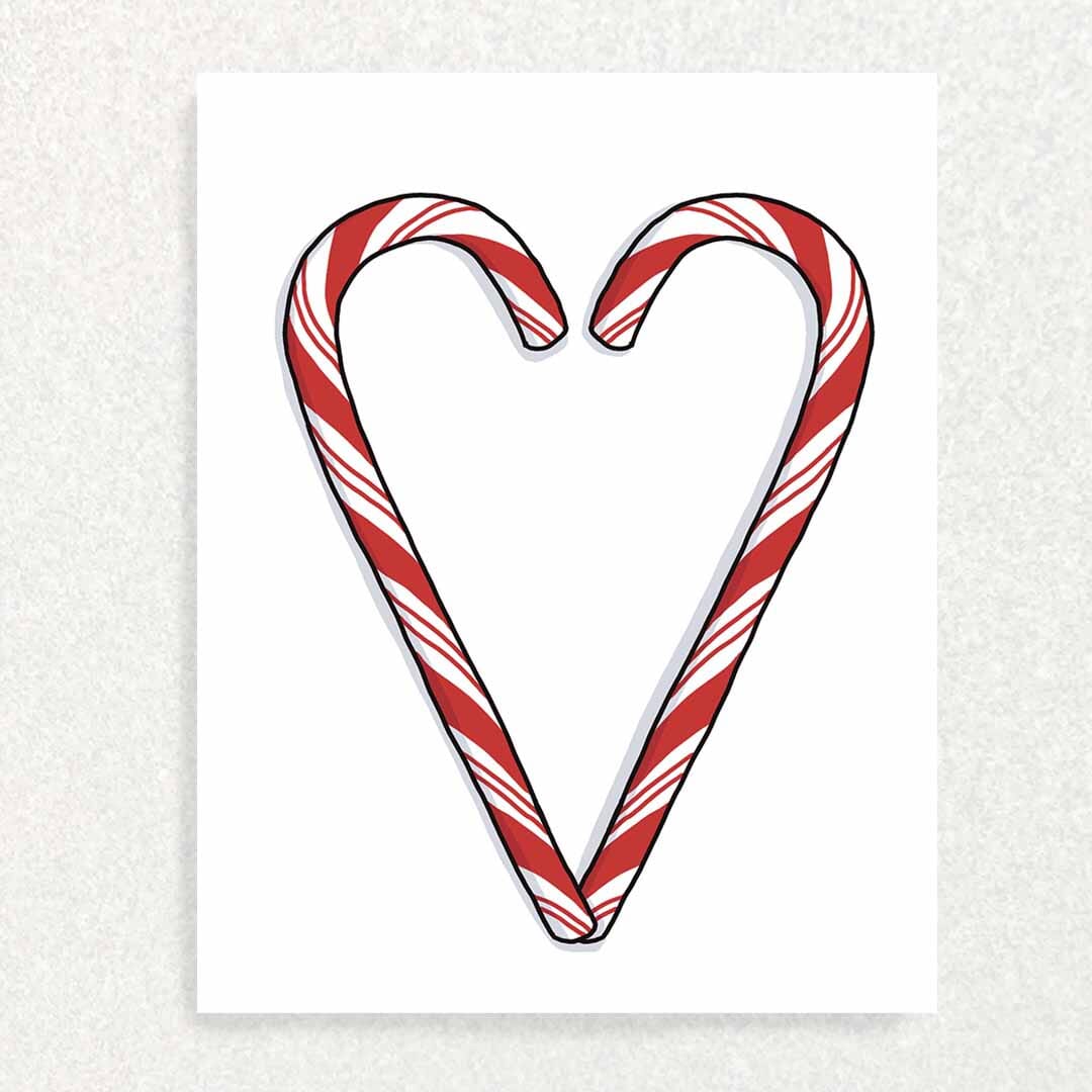 Candy Cane Keepsake Prompt Holiday Card Written Hugs Designs