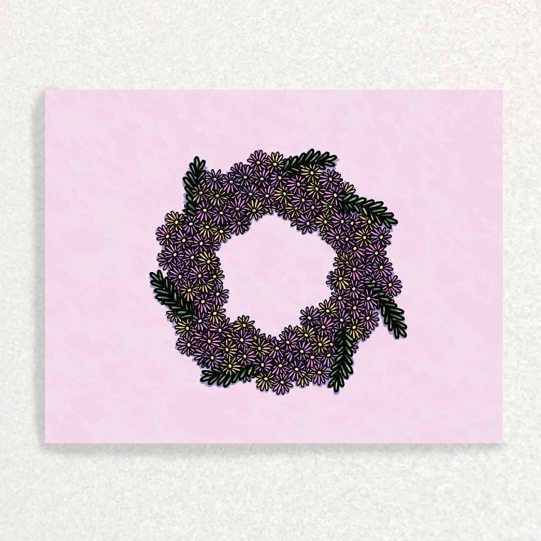 Child Loss Flower Wreath: Mother’s Day Card Written Hugs Designs
