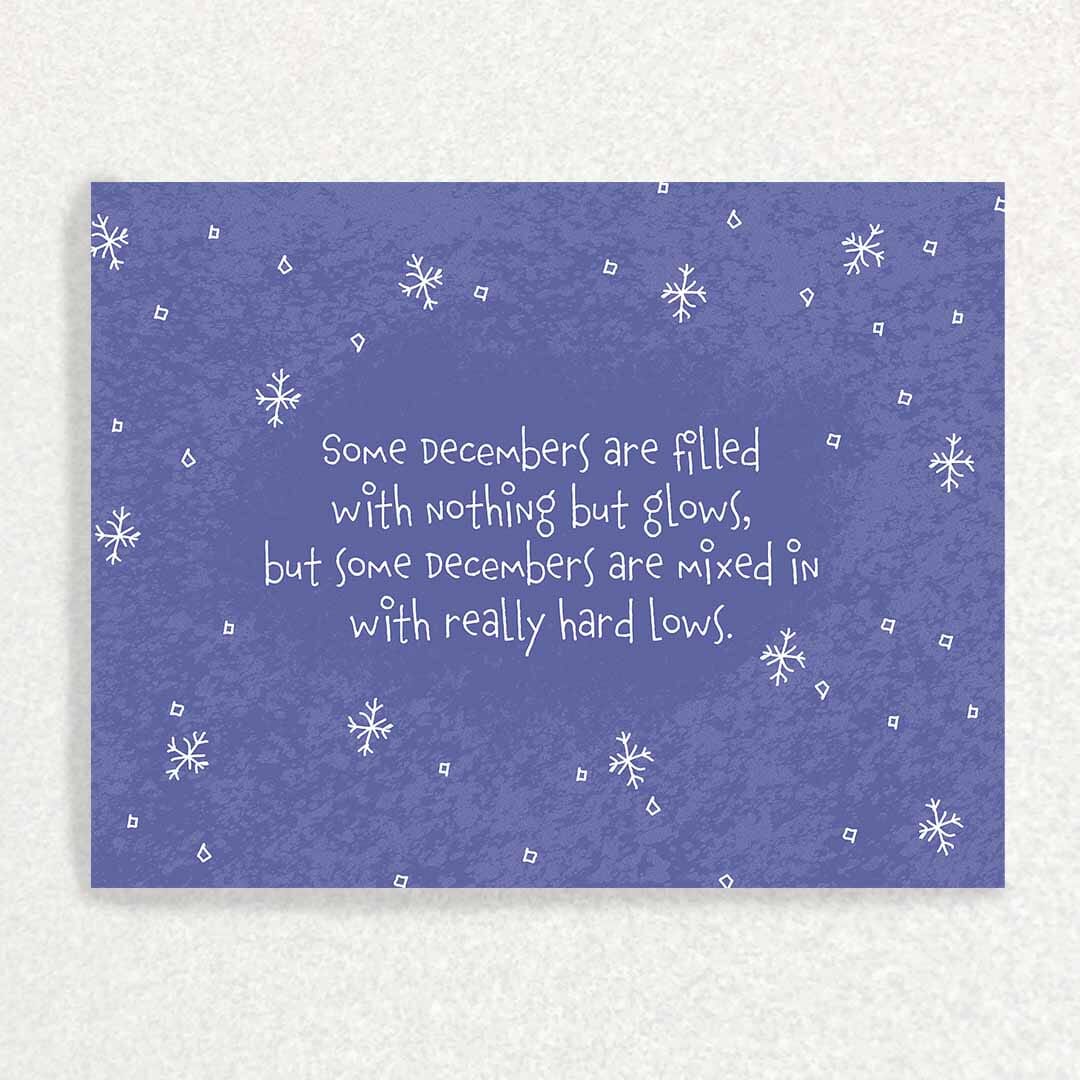 December Grief Anniversary : Grief and Loss Card Written Hugs Designs