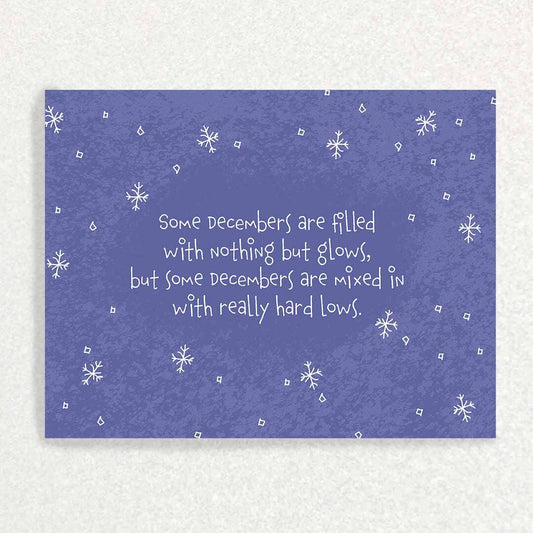 December Grief Anniversary : Grief and Loss Card Written Hugs Designs