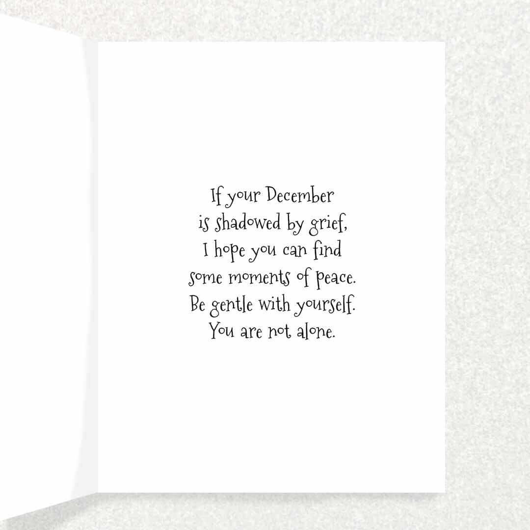 December Sympathy: Anniversary of Loss : Grief and Loss Card Portrait Written Hugs Designs