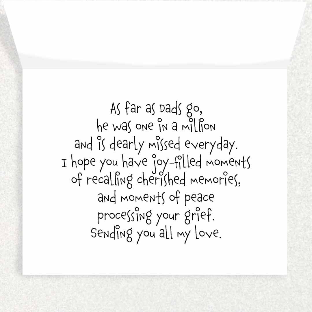 Father Passed: Father’s Day Rememberance Card Written Hugs Designs