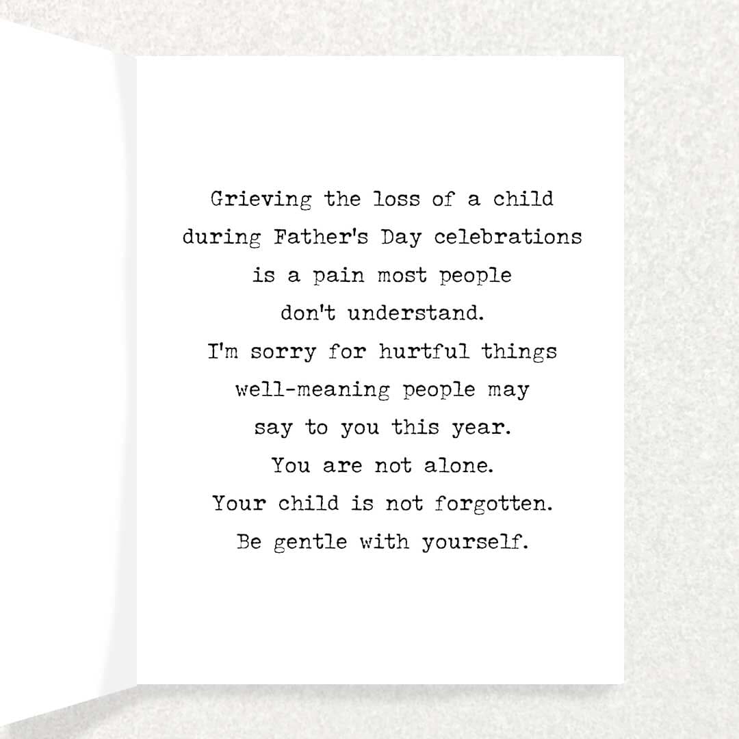 Father’s Day Sympathy Card: Loss of a Child Written Hugs Designs