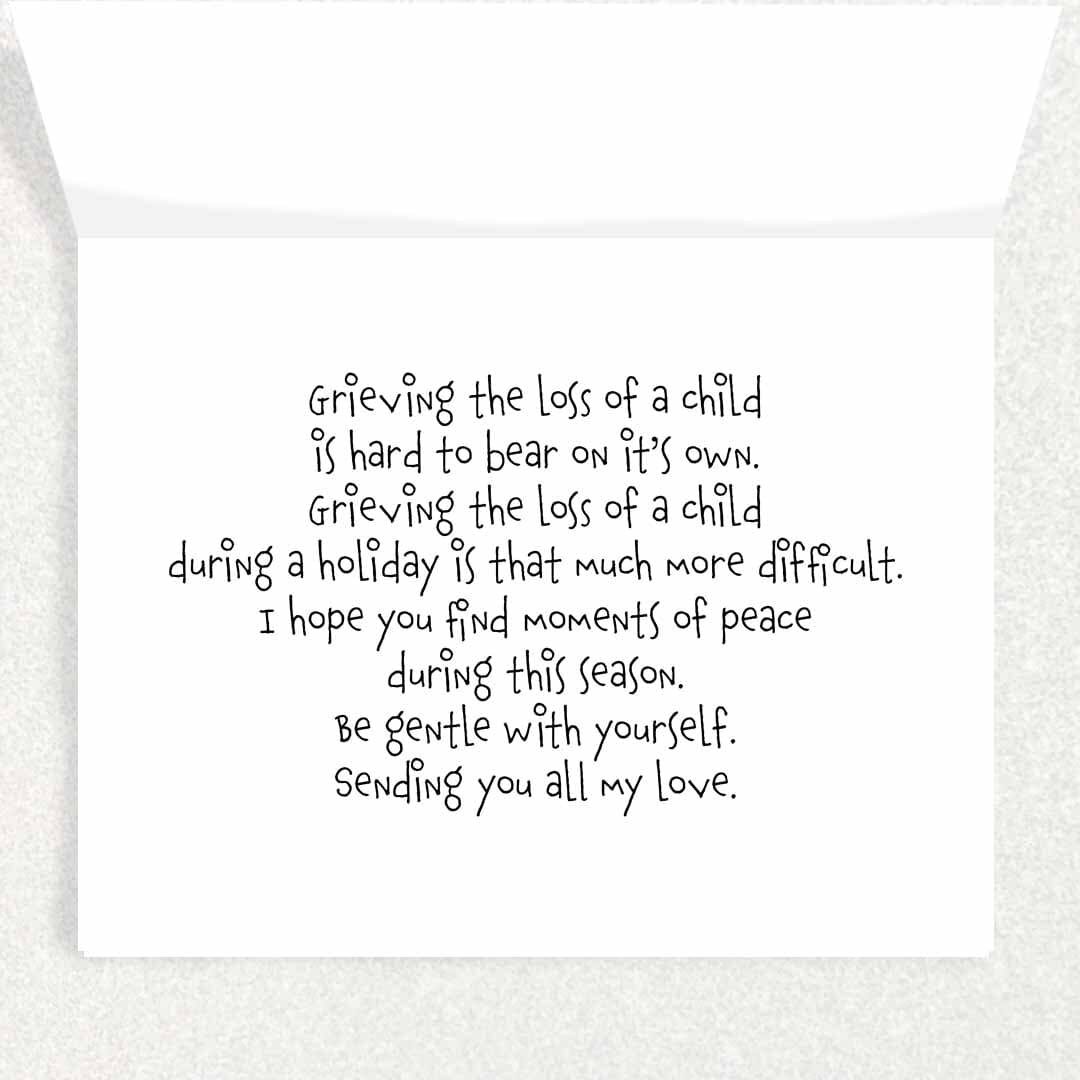 Grieving Child Loss During Holiday Ladybug : Grief and Loss Sympathy Card Written Hugs Designs
