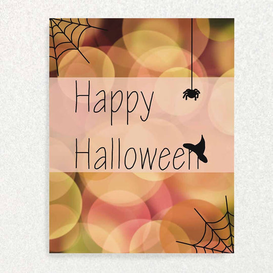 Halloween Spider Card: Happy Halloween Card Written Hugs Designs