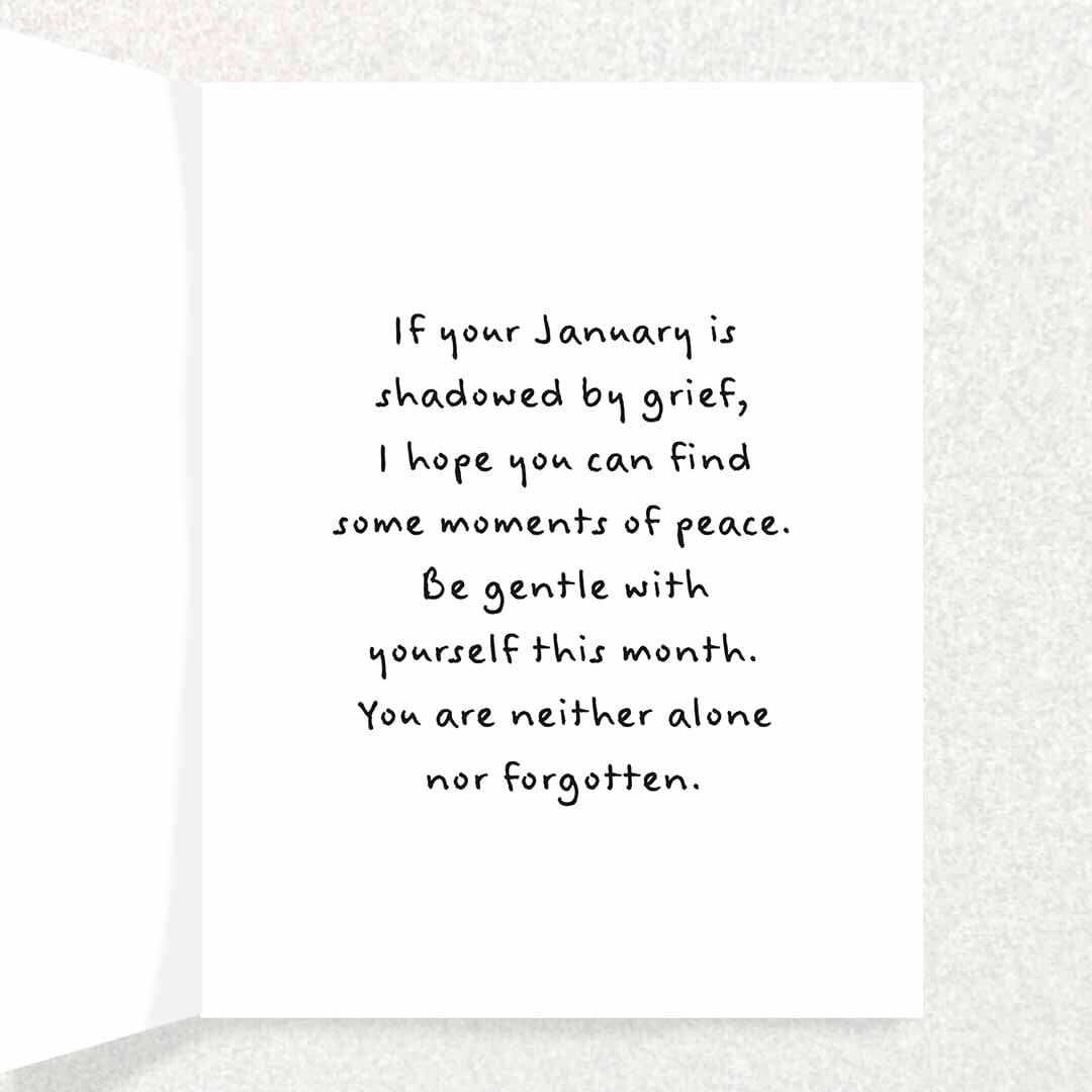January Grief Anniversary : Grief and Loss Card Written Hugs Designs