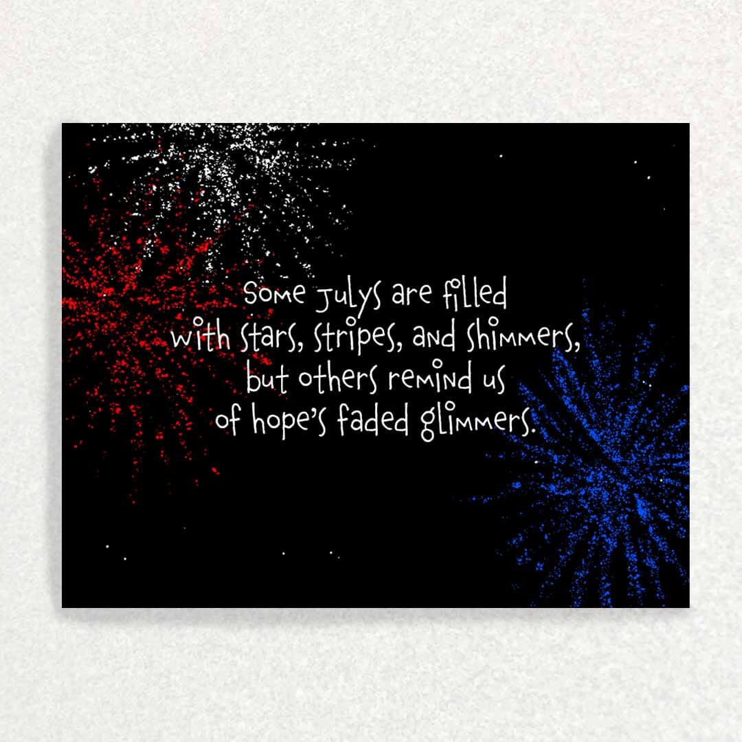 July Grief Anniversary : Grief and Loss Card Written Hugs Designs