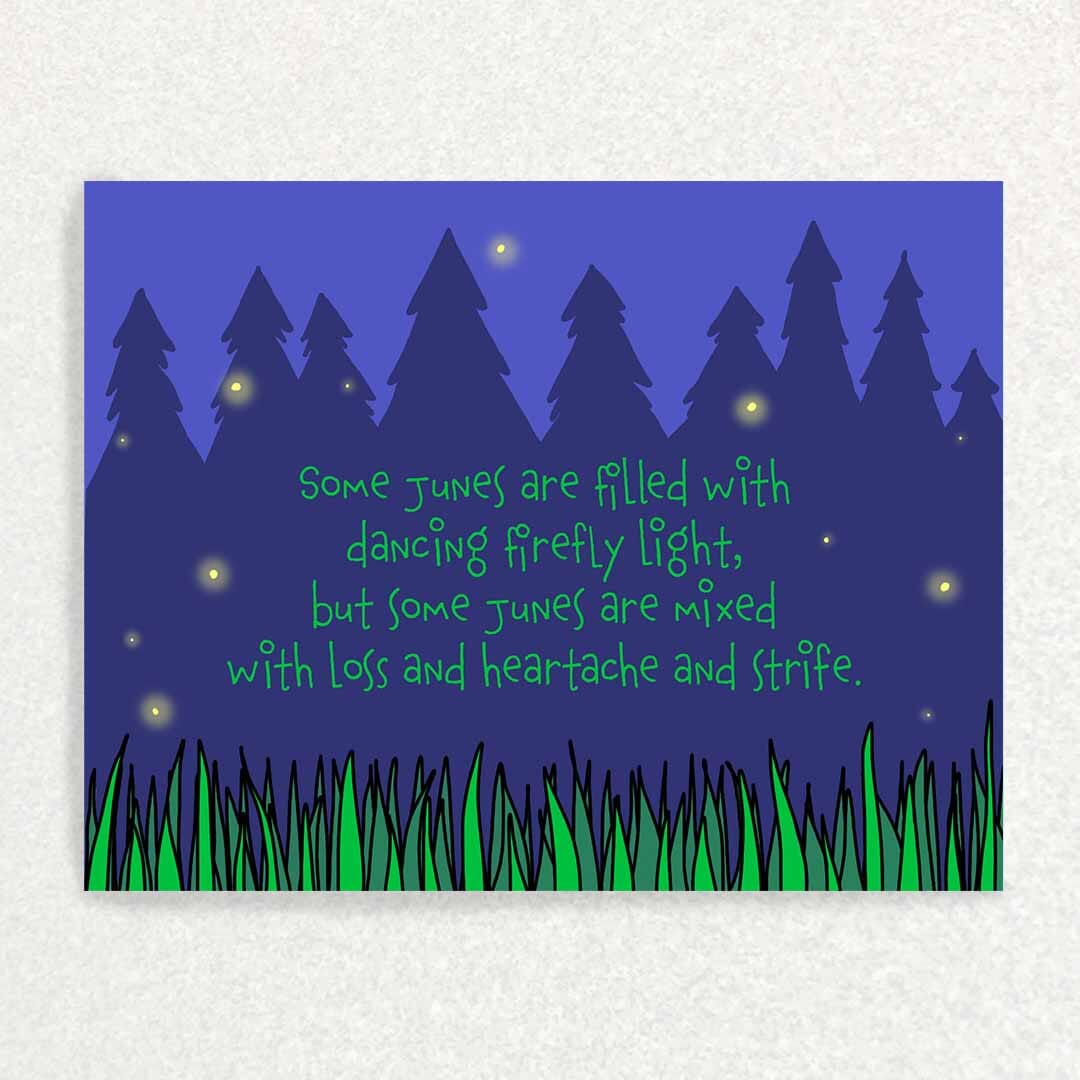 June Grief Anniversary : Grief and Loss Card Written Hugs Designs