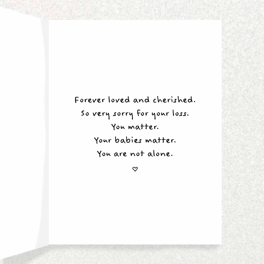 Loss of Babies Sympathy Card Written Hugs Designs