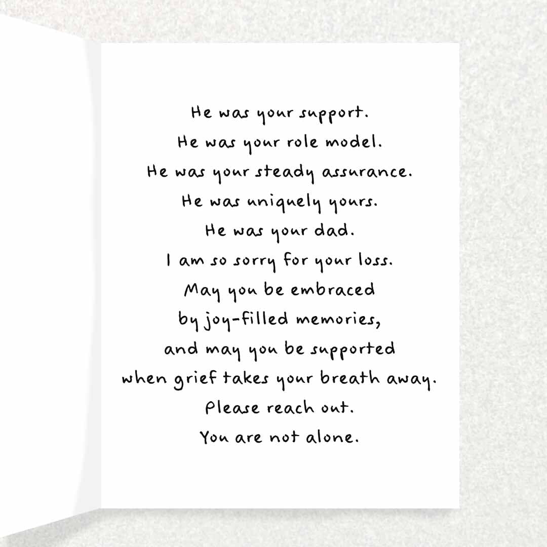 Loss of Dad Sympathy Card: Close Relationship Written Hugs Designs