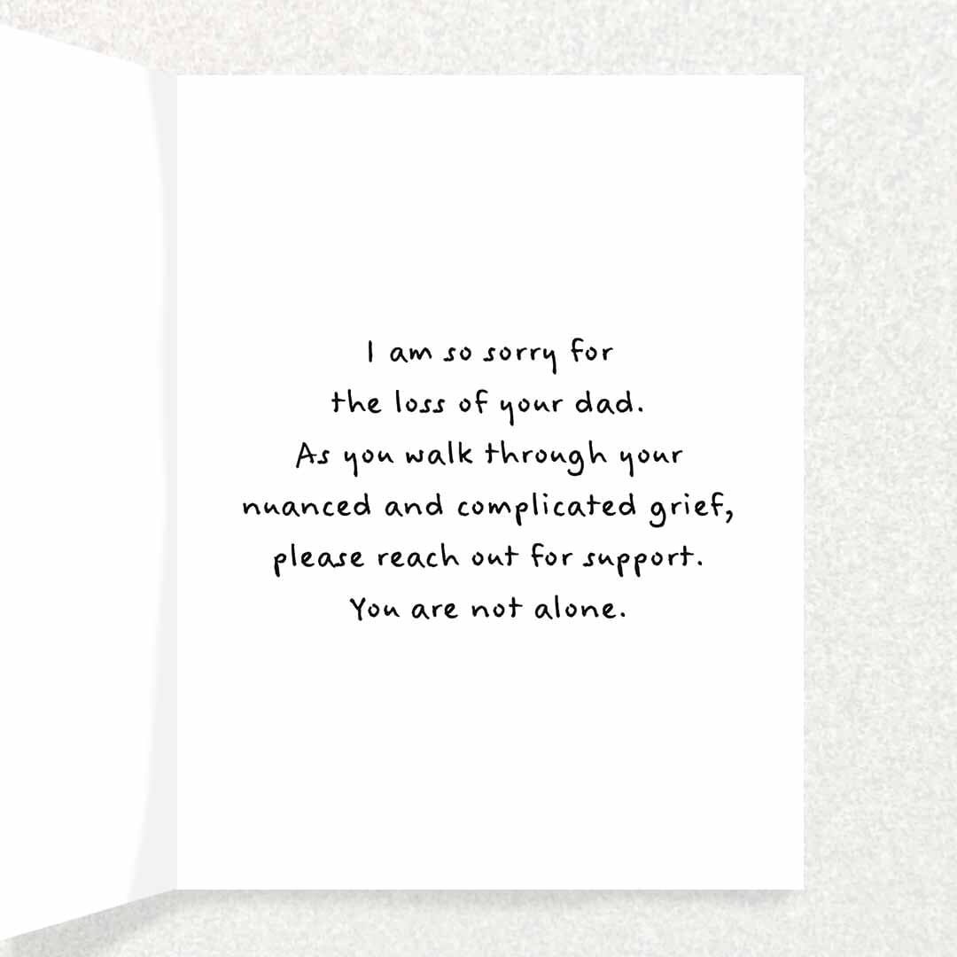 Loss of Dad Sympathy Card Written Hugs Designs