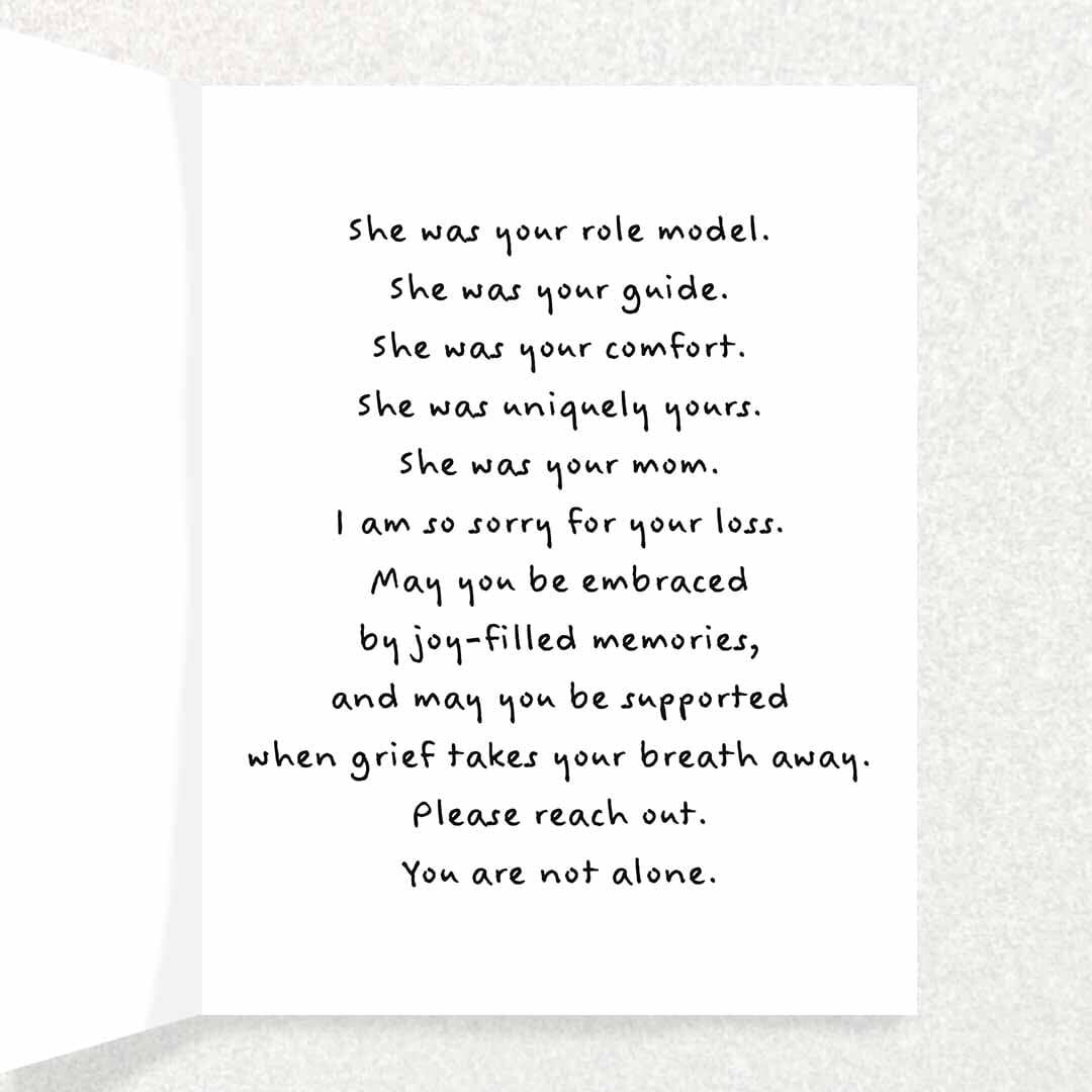 Loss of Mom Sympathy Card: Close Relationship Written Hugs Designs