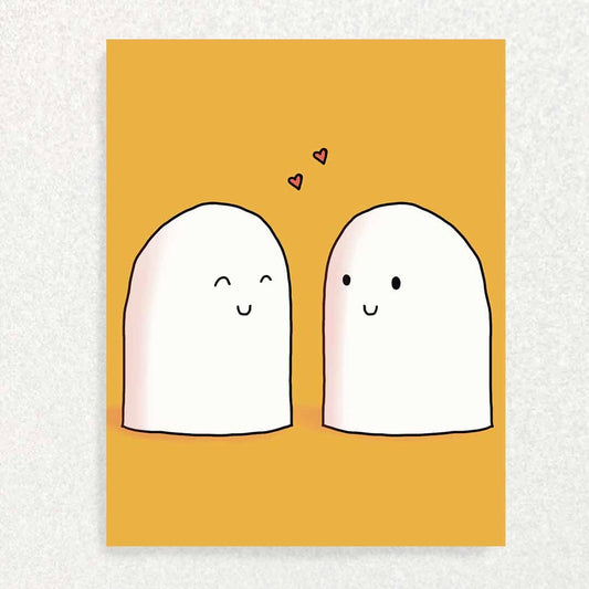 Love you, boo Card: Happy Halloween Ghost Card Written Hugs Designs