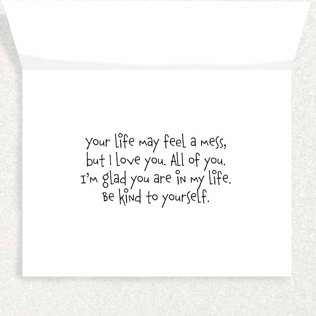 Messy Table: Mental Health Encouragement Card Written Hugs Designs