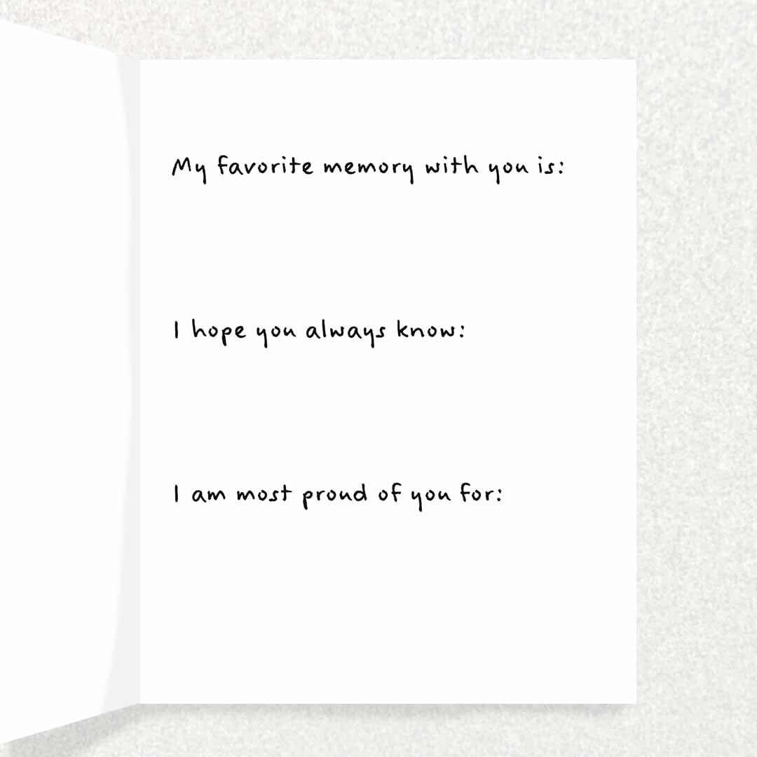 Miss You Too: Anticipatory Loss Prompt Card Written Hugs Designs