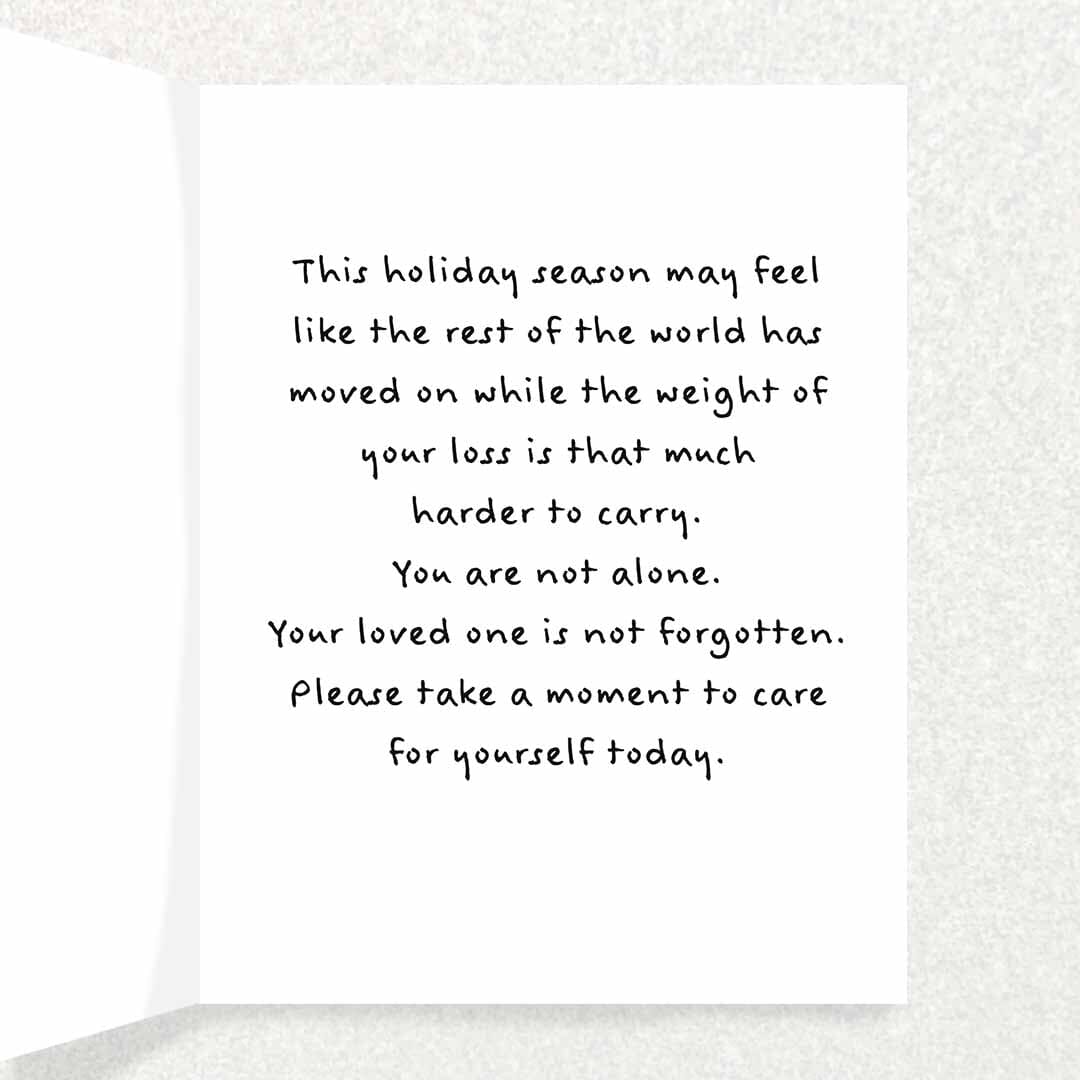 Missing a Loved One This Christmas Sympathy Card Written Hugs Designs