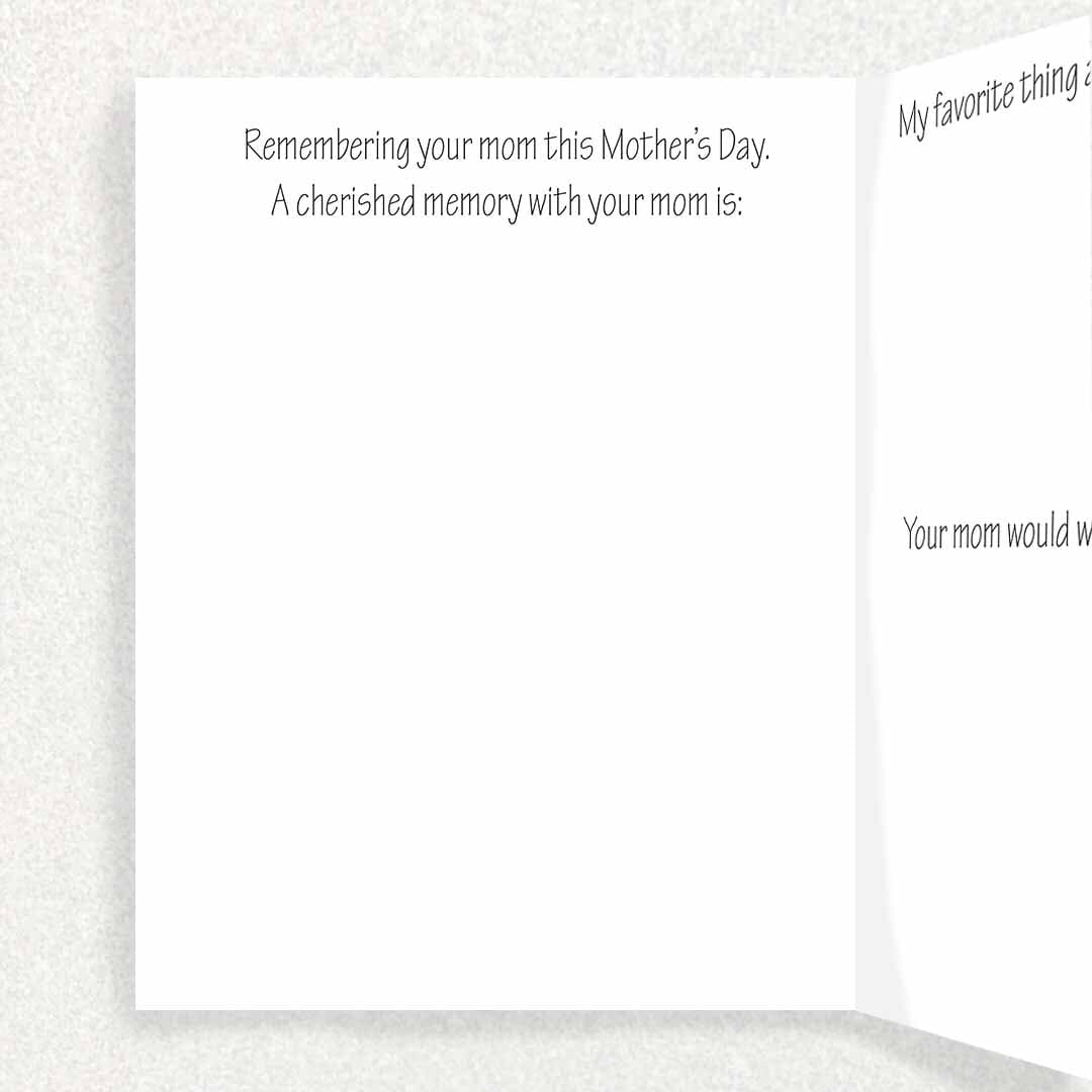 Mother’s Day Sympathy Card: Rememberance Prompts Honoring Their Mom Written Hugs Designs