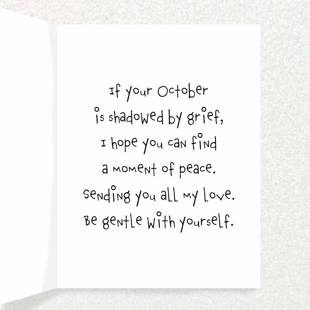 October Grief Anniversary : Grief and Loss Card Written Hugs Designs