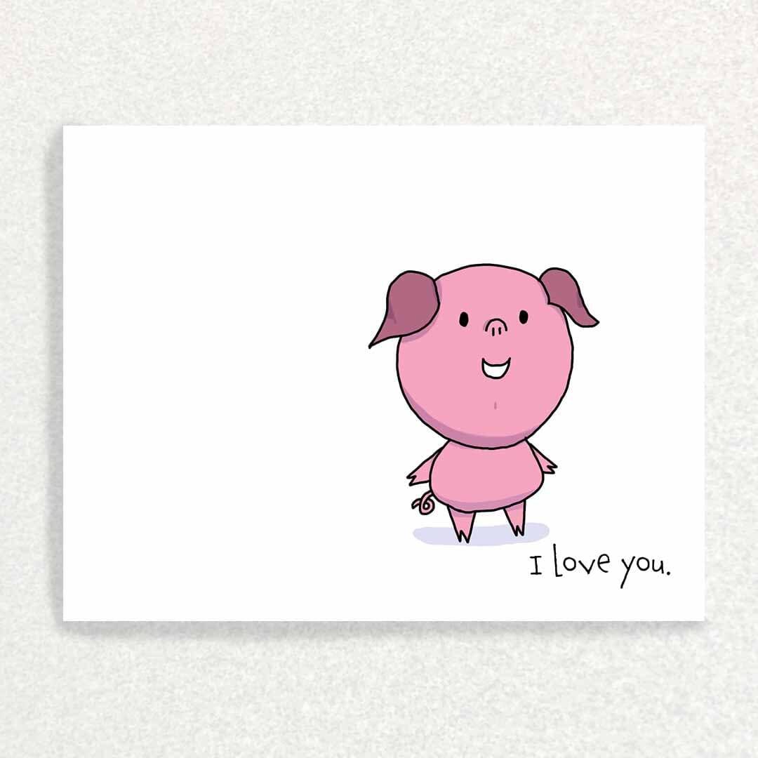 Piggie Love: Keepsake Interview Prompts Card Written Hugs Designs