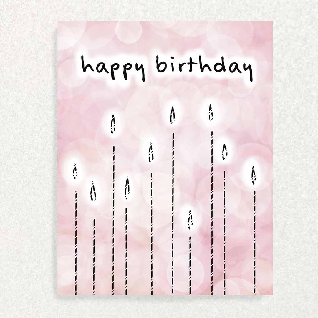 Pink Candles: Keepsake Interview Prompts Card Written Hugs Designs