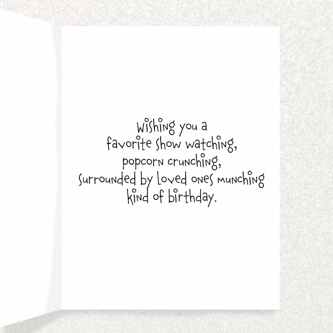 Popcorn Birthday Card: Fun and Light Written Hugs Designs