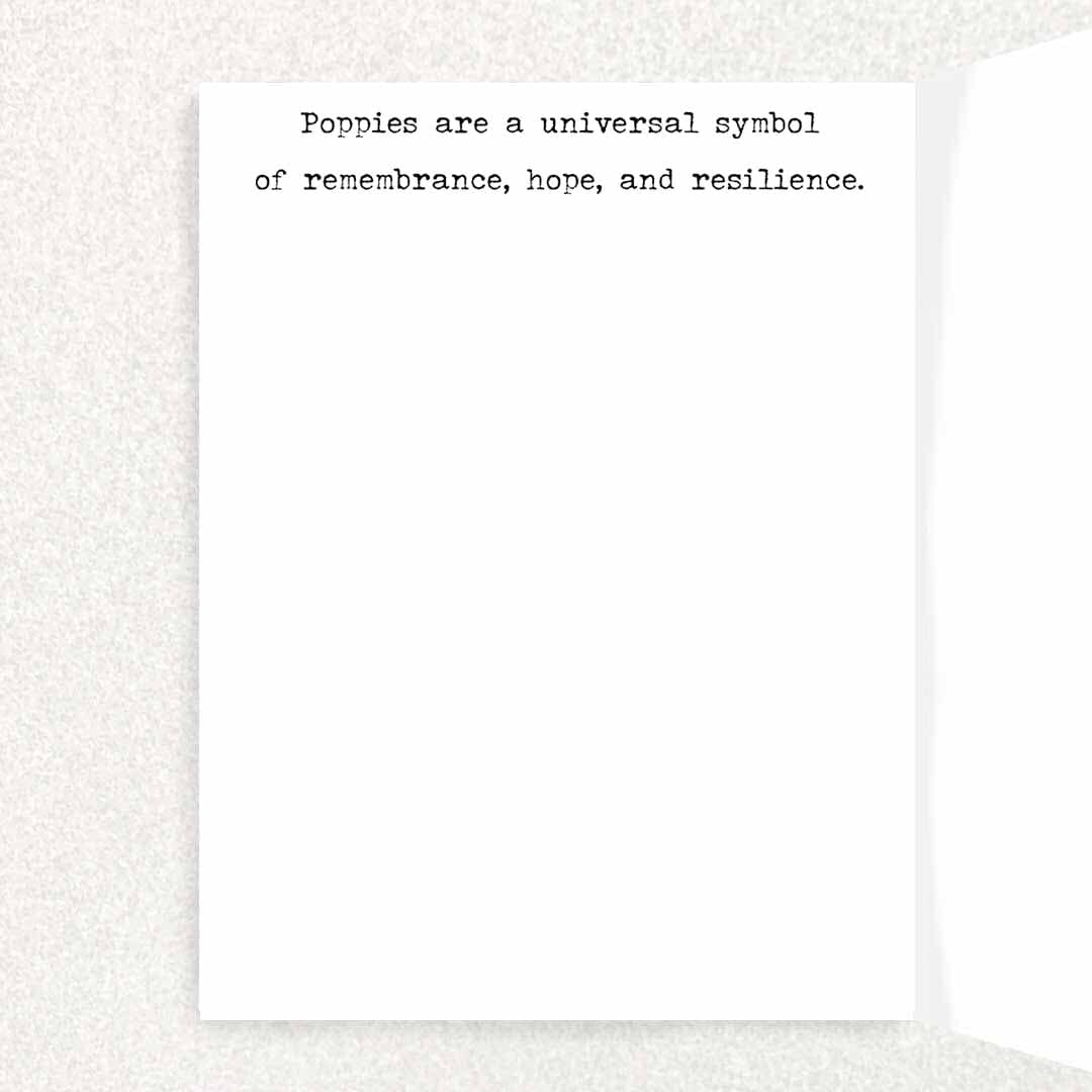 Poppies: A Rememberance, Hope and Resilience Card Written Hugs Designs