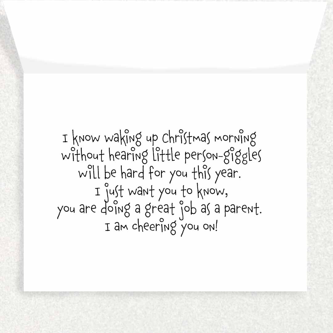 Santa Walking Away: Christmas Card Written Hugs Designs