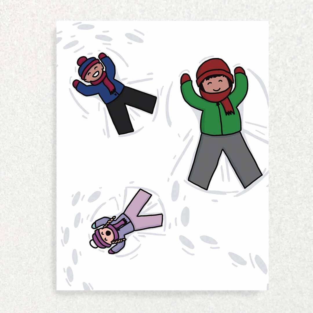 Snow Angels: Encouragement Card Portrait Written Hugs Designs
