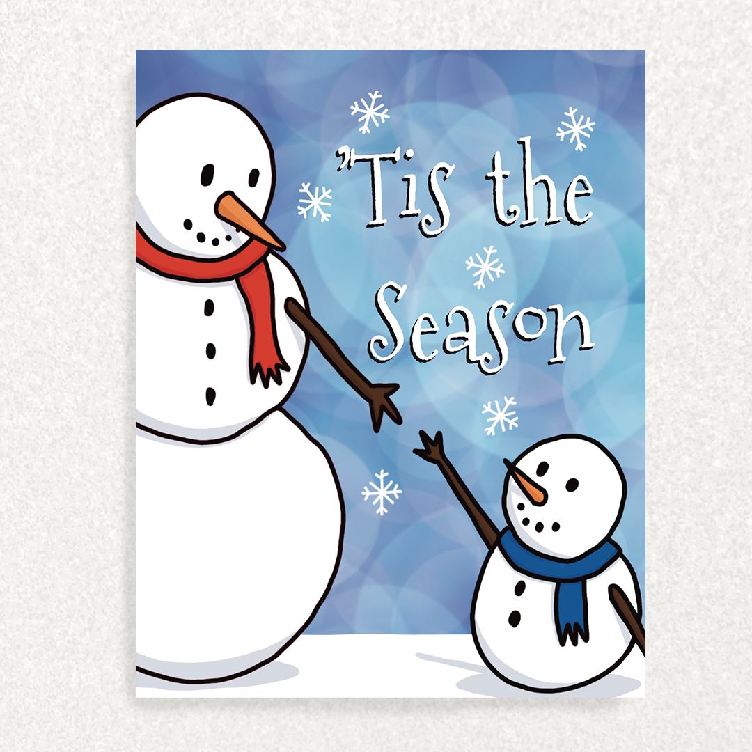 Snowmen Keepsake Prompt Holiday Card Written Hugs Designs