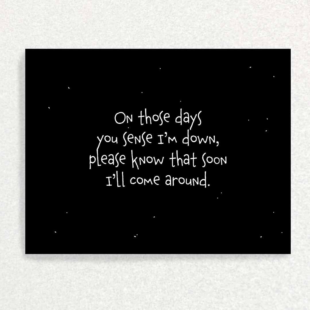 Stars: Mental Health Card Written Hugs Designs