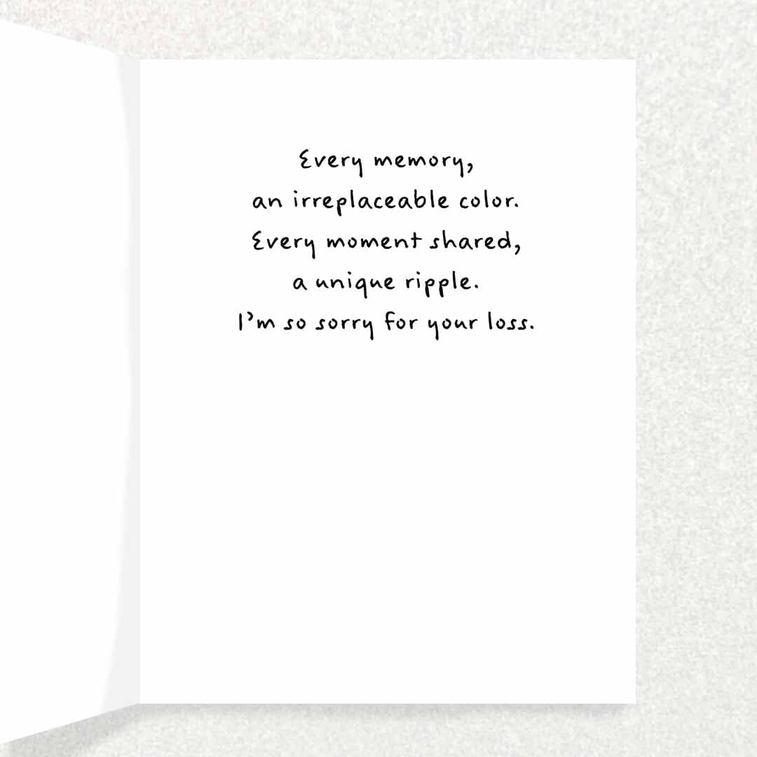 Teal Marble Sympathy Card Written Hugs Designs