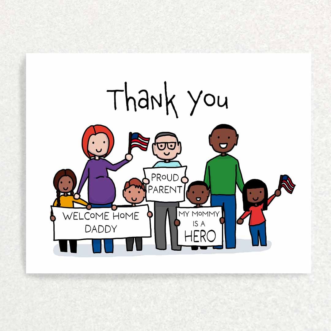 Thank a Military Family: Appreciation Card Written Hugs Designs