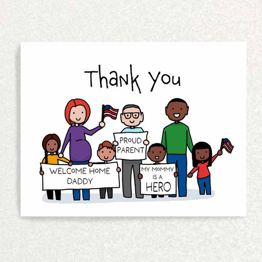 Thank a Military Family: Appreciation Card Written Hugs Designs