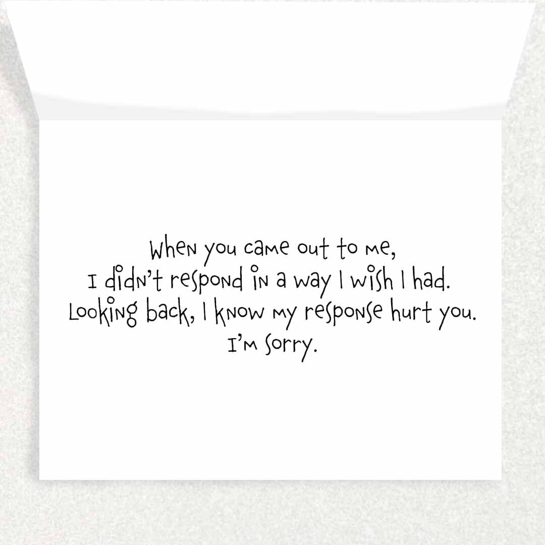 TRANS Apology Card: TRANS Card Written Hugs Designs
