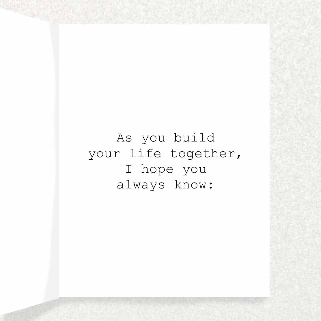 Wedding Card Written Hugs Designs