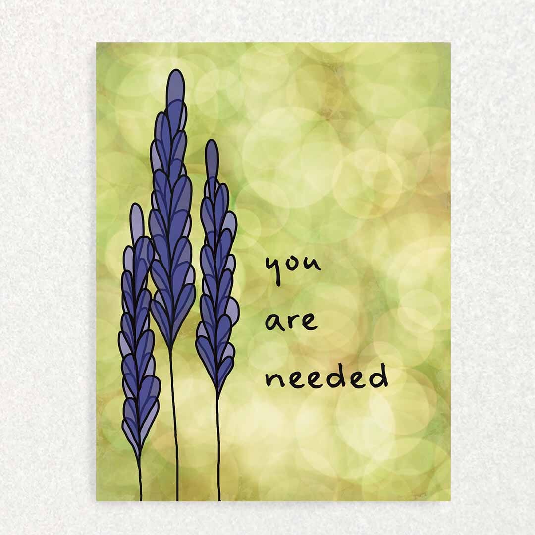 You are Needed: Positive Affirmation Card Promoting Mental Health Written Hugs Designs