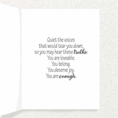 Quiet Negative Thoughts - Affirmations Card