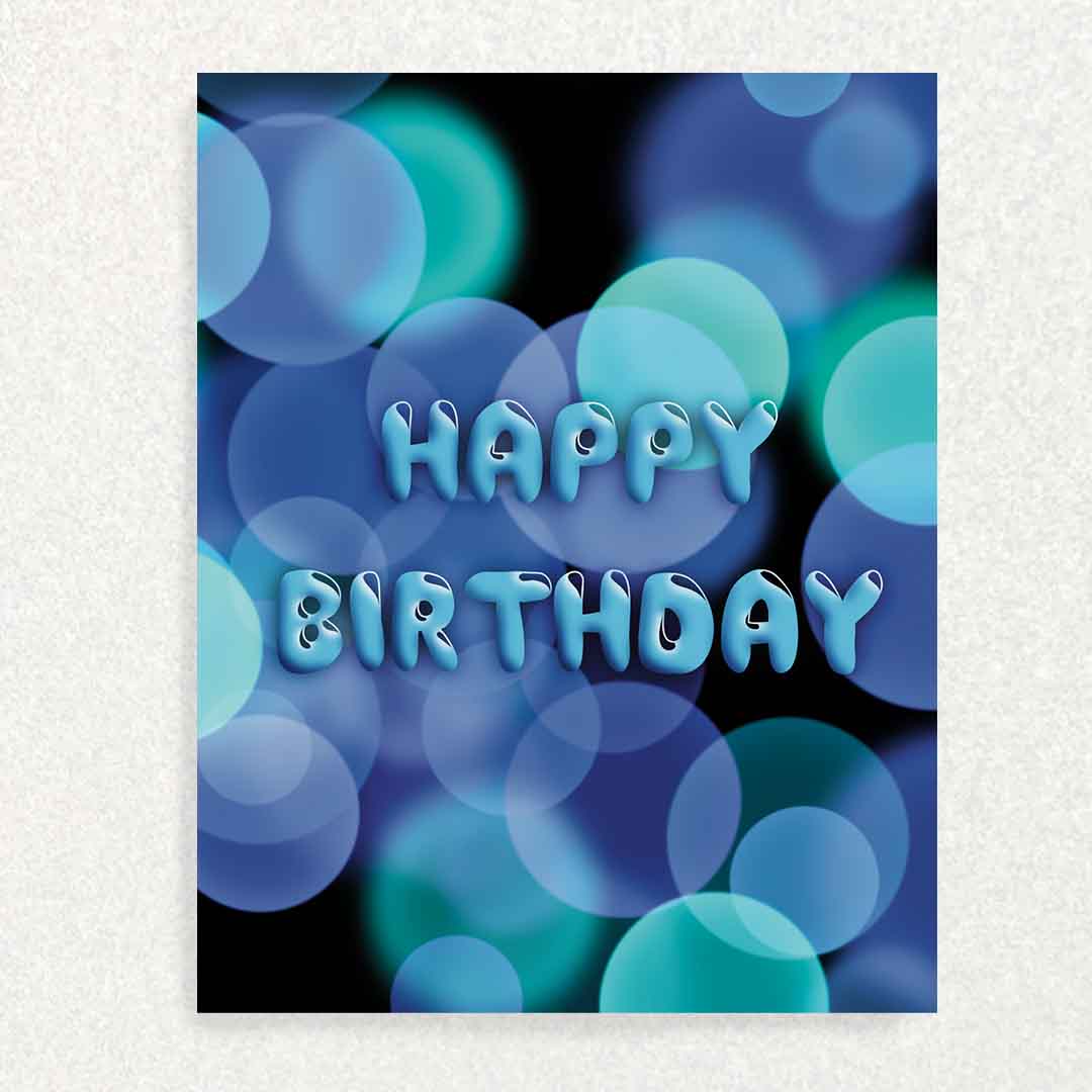 Neon Blue Birthday: Keepsake Interview Prompts Card