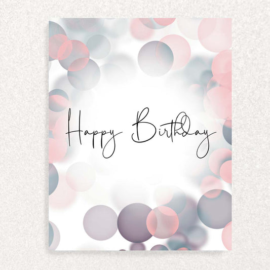 Pink Glow Birthday: Keepsake Prompts Card