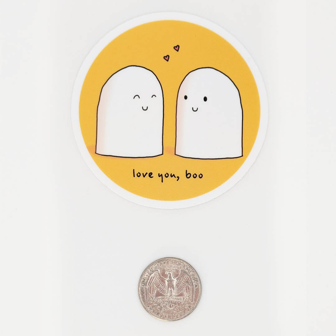 Love You, Boo Cute Ghost Sticker