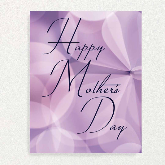 Front of Happy Mother’s Day Keepsake Prompt Card Purple Crystal Flowers
