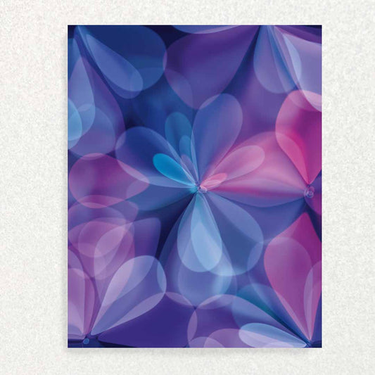 Front of Thank you for Mothering Me card for mother figure or step-mother blue purple and pink crystal flowers